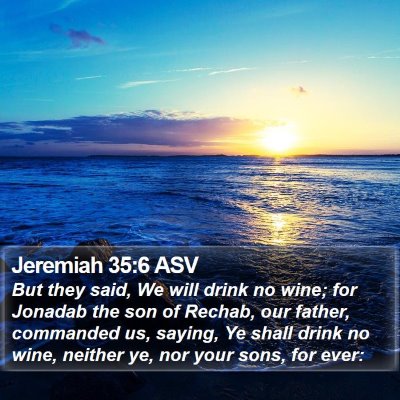 Jeremiah 35:6 ASV Bible Verse Image