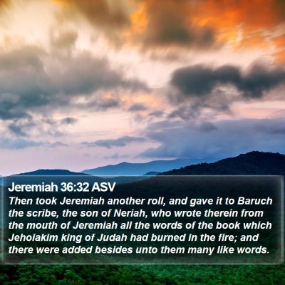 Jeremiah 36:32 ASV Bible Verse Image