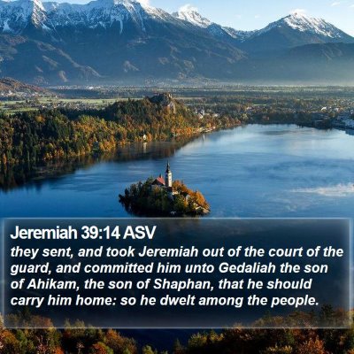 Jeremiah 39:14 ASV Bible Verse Image