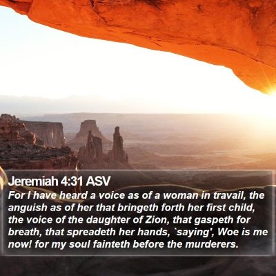 Jeremiah 4:31 ASV Bible Verse Image