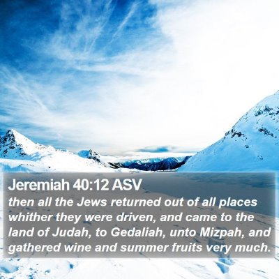 Jeremiah 40:12 ASV Bible Verse Image