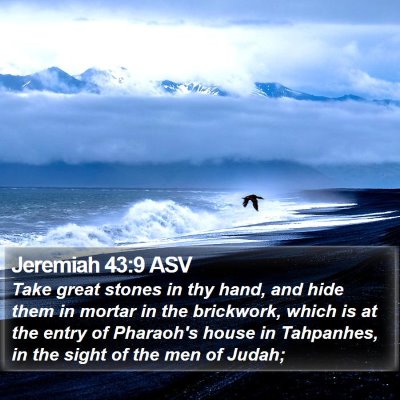 Jeremiah 43:9 ASV Bible Verse Image