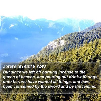 Jeremiah 44:18 ASV Bible Verse Image