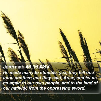 Jeremiah 46:16 ASV Bible Verse Image