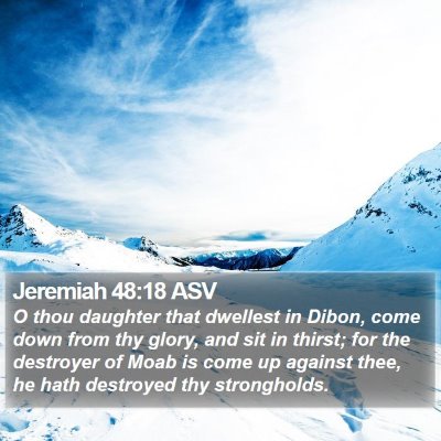 Jeremiah 48:18 ASV Bible Verse Image