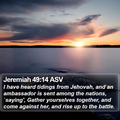 Jeremiah 49:14 ASV Bible Verse Image