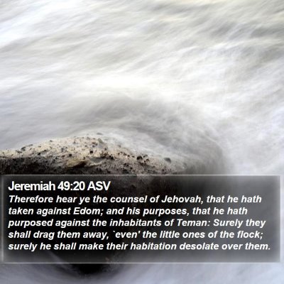 Jeremiah 49:20 ASV Bible Verse Image