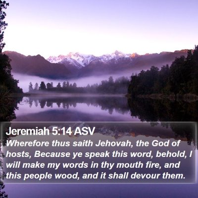 Jeremiah 5:14 ASV Bible Verse Image