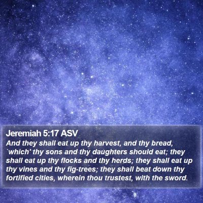 Jeremiah 5:17 ASV Bible Verse Image