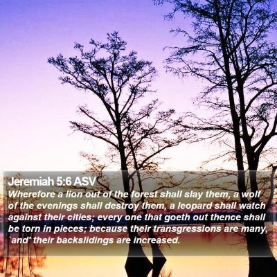 Jeremiah 5:6 ASV Bible Verse Image