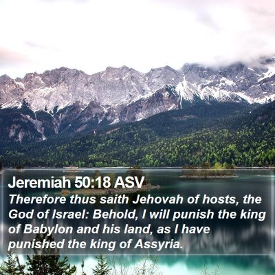 Jeremiah 50:18 ASV Bible Verse Image
