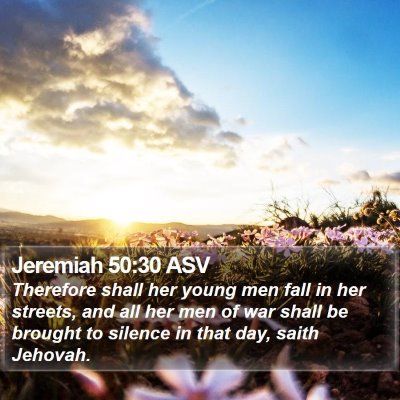 Jeremiah 50:30 ASV Bible Verse Image