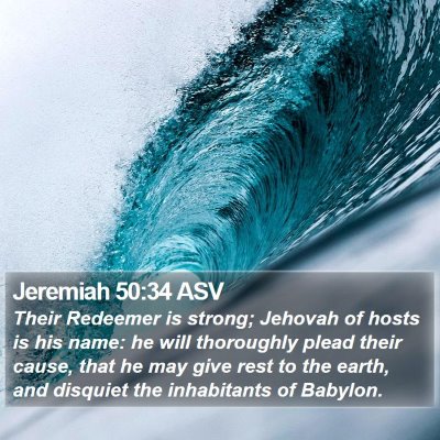 Jeremiah 50:34 ASV Bible Verse Image