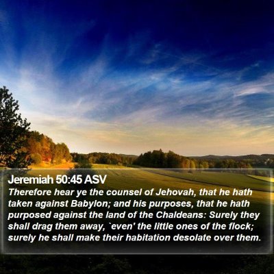 Jeremiah 50:45 ASV Bible Verse Image