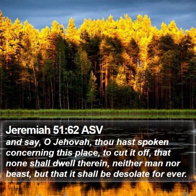Jeremiah 51:62 ASV Bible Verse Image