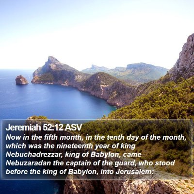 Jeremiah 52:12 ASV Bible Verse Image