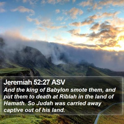 Jeremiah 52:27 ASV Bible Verse Image