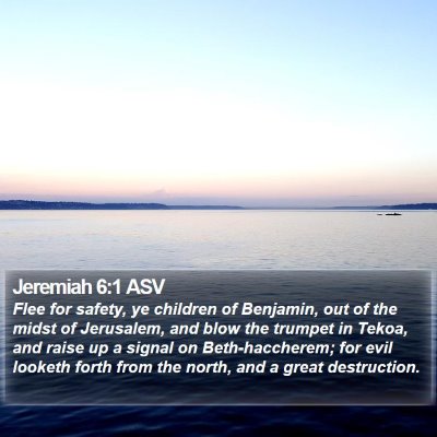 Jeremiah 6:1 ASV Bible Verse Image