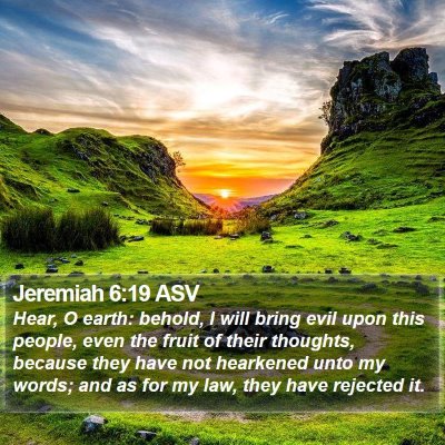 Jeremiah 6:19 ASV Bible Verse Image