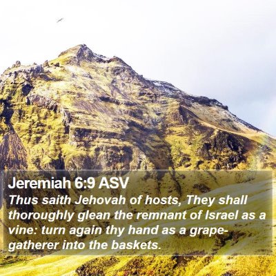 Jeremiah 6:9 ASV Bible Verse Image