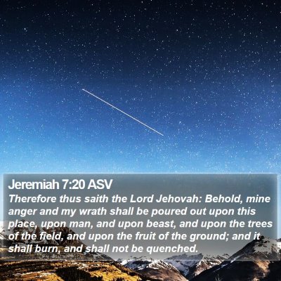 Jeremiah 7:20 ASV Bible Verse Image