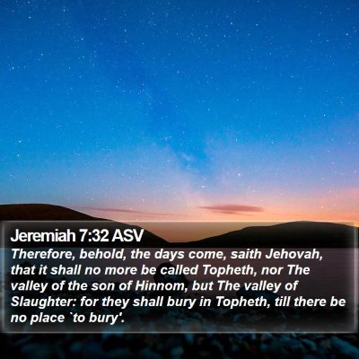 Jeremiah 7:32 ASV Bible Verse Image