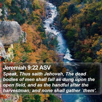 Jeremiah 9:22 ASV Bible Verse Image