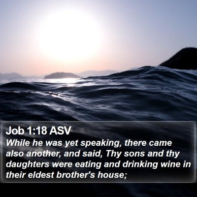 Job 1:18 ASV Bible Verse Image