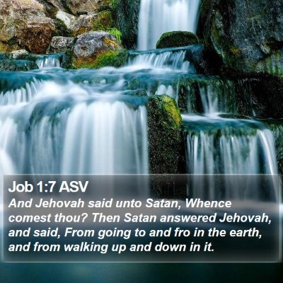 Job 1:7 ASV Bible Verse Image