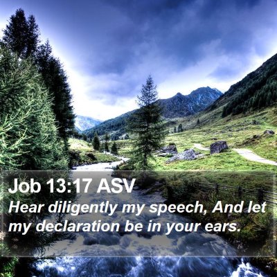Job 13:17 ASV Bible Verse Image