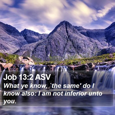 Job 13:2 ASV Bible Verse Image