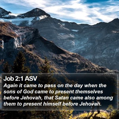 Job 2:1 ASV Bible Verse Image