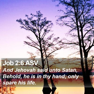 Job 2:6 ASV Bible Verse Image