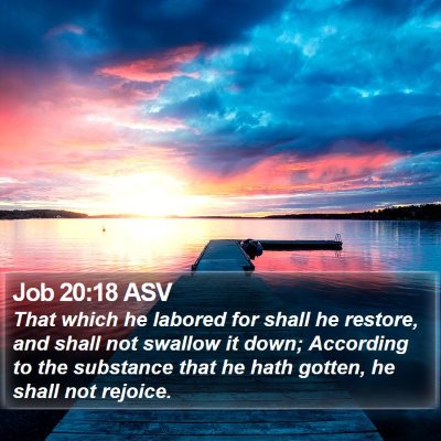 Job 20:18 ASV Bible Verse Image