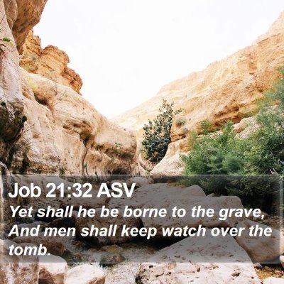 Job 21:32 ASV Bible Verse Image