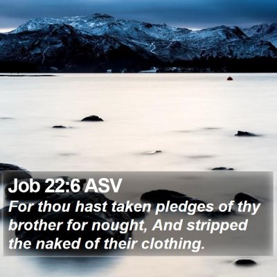 Job 22:6 ASV Bible Verse Image