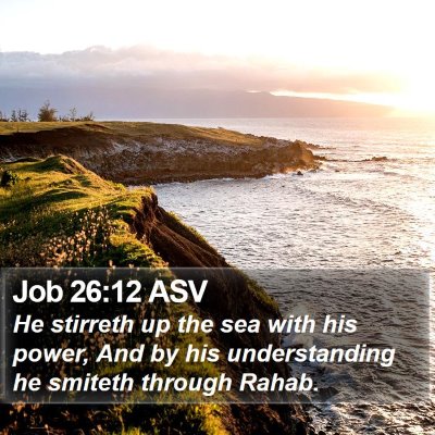 Job 26:12 ASV Bible Verse Image