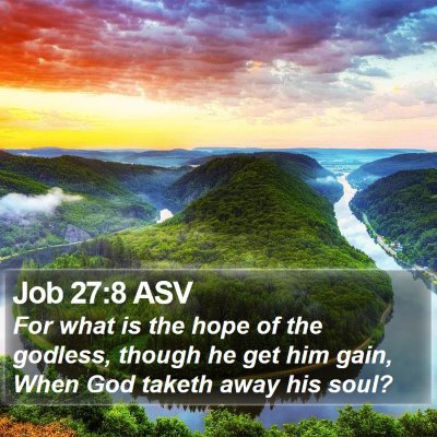 Job 27:8 ASV Bible Verse Image