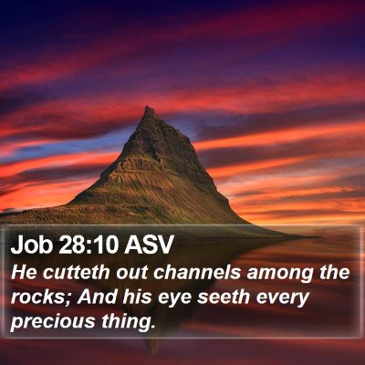 Job 28:10 ASV Bible Verse Image