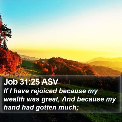 Job 31:25 ASV Bible Verse Image