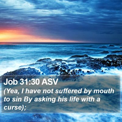 Job 31:30 ASV Bible Verse Image