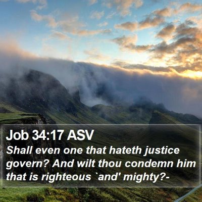 Job 34:17 ASV Bible Verse Image