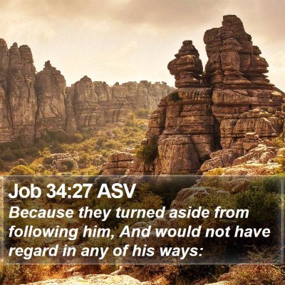 Job 34:27 ASV Bible Verse Image