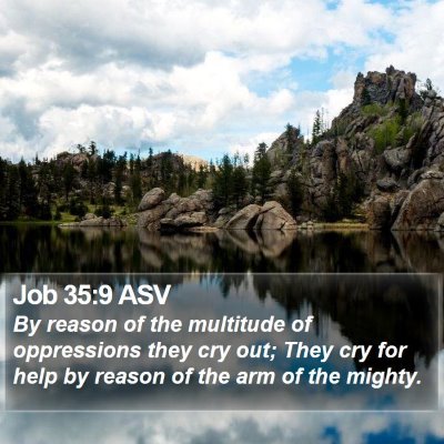 Job 35:9 ASV Bible Verse Image