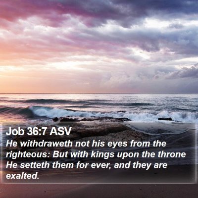 Job 36:7 ASV Bible Verse Image