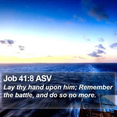 Job 41:8 ASV Bible Verse Image