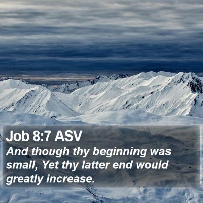 Job 8:7 ASV Bible Verse Image