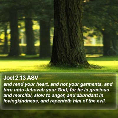 Joel 2:13 ASV Bible Verse Image