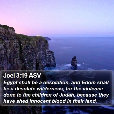 Joel 3:19 ASV Bible Verse Image