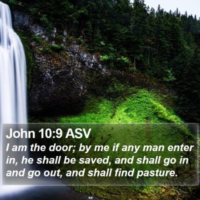 John 10:9 ASV Bible Verse Image